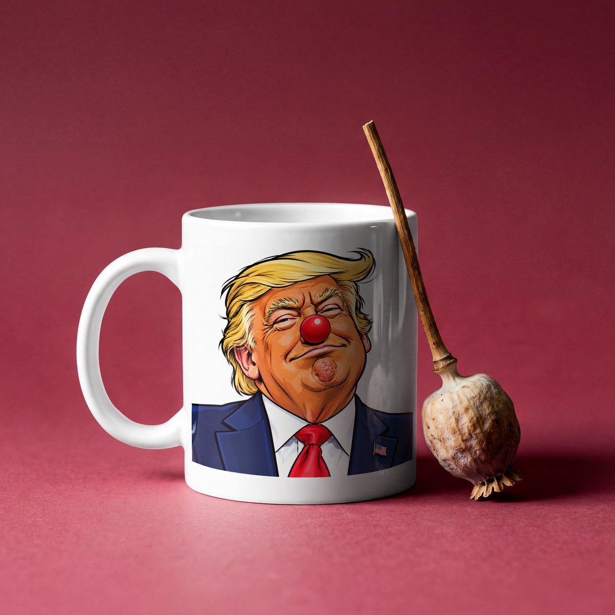 Krus med klovnen Donald Trump