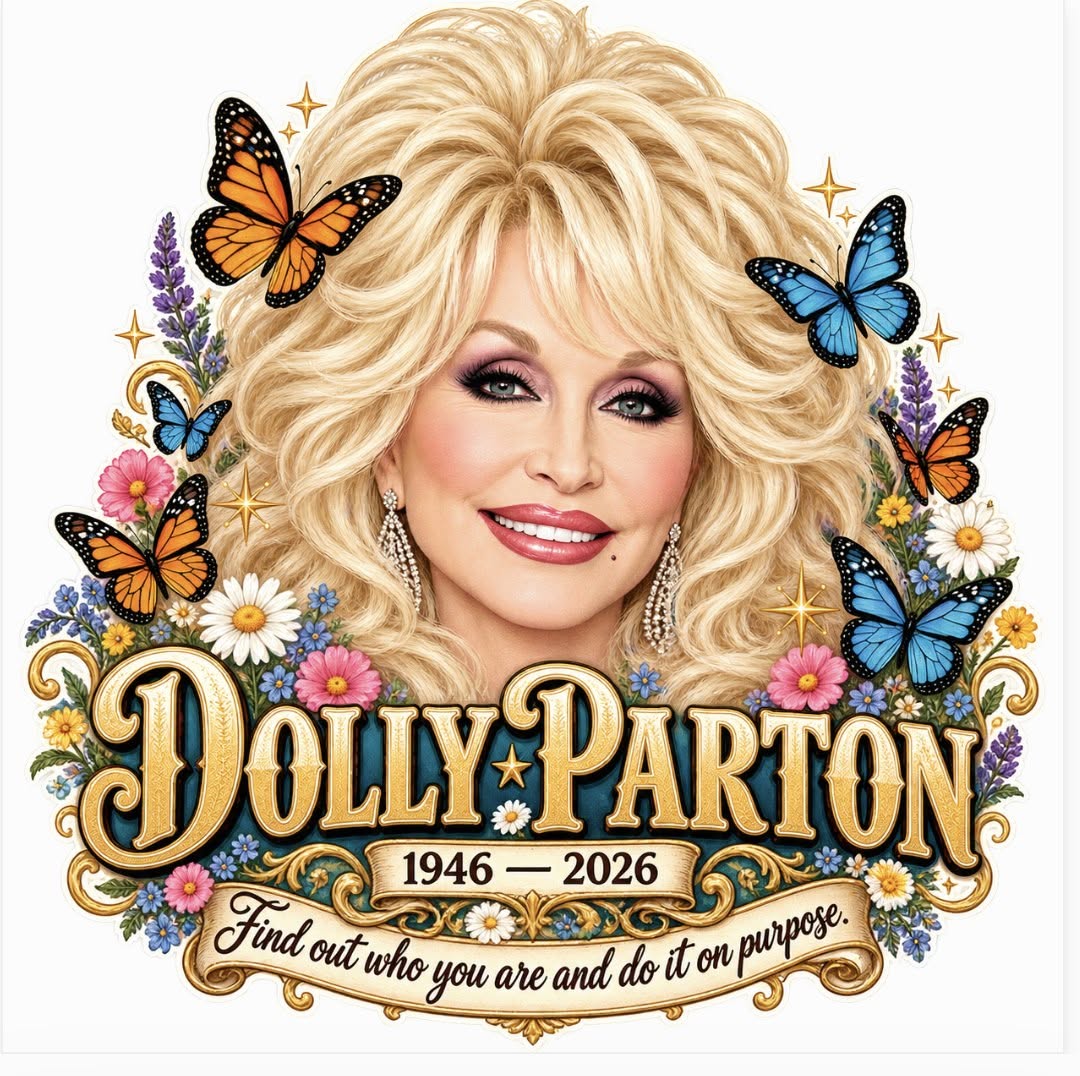 Dolly Parton T-shirt med det viste motiv set forfra