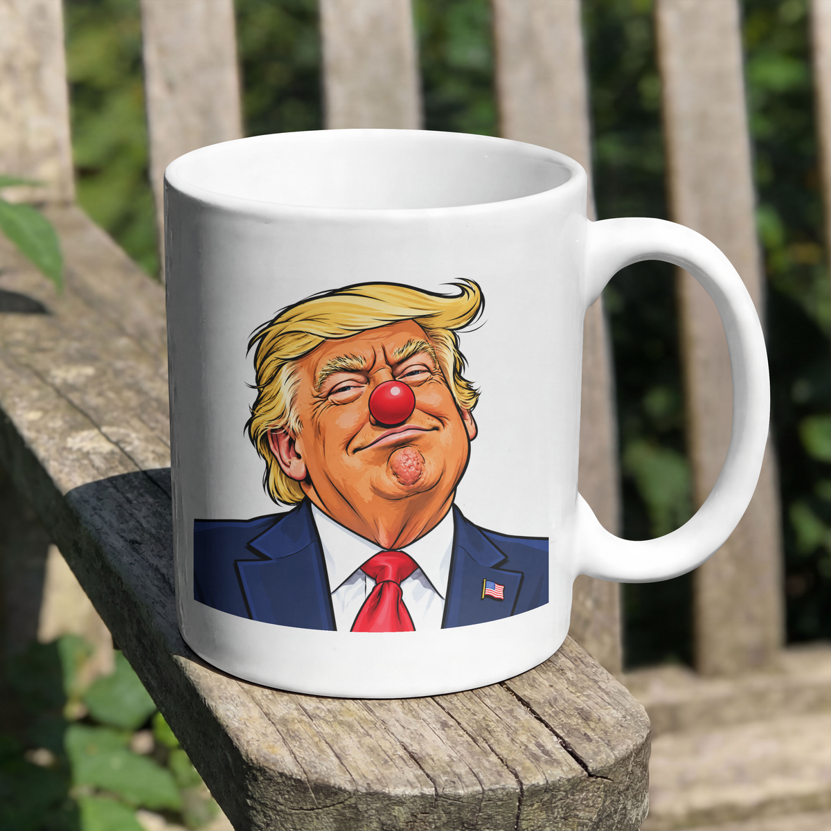 Krus med klovnen Donald Trump