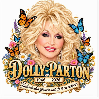 Dolly Parton T-shirt med det viste motiv set forfra