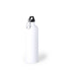Hvid aluminiumsflaske til sublimation 800 ml med sort låg og karabinhage, perfekt til branding og personlige gaver.